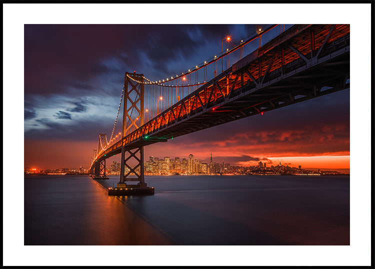 Poster del Bay Bridge di notte