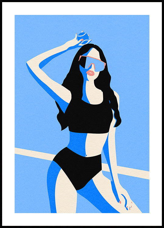 Ragazza sportiva blu
