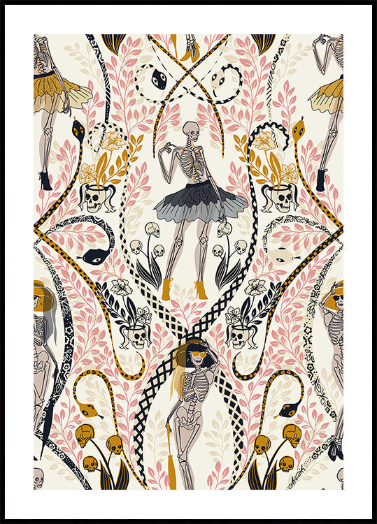 Poster con motivo bianco antico gotico fashionista