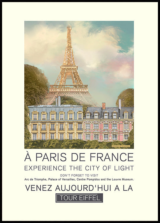 Poster con stampa retrò di Parigi