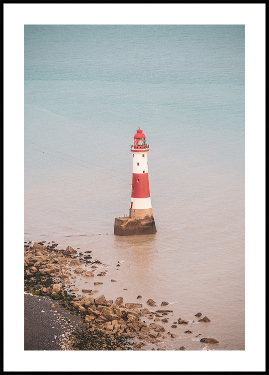 Beachy head lighthouse in England - summer nostalgic travel photography Plakat - Posterbox