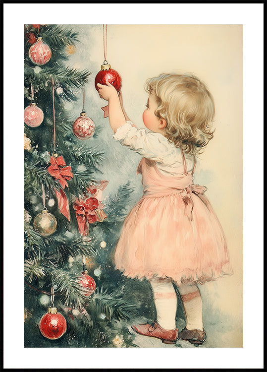 Giovane ragazza alla vigilia di Natale Poster