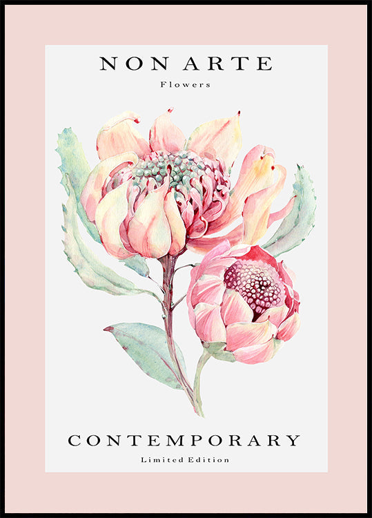 Poster di fiori di rosa Non Arte