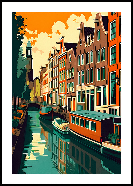 Poster della casa sul canale di Amsterdam