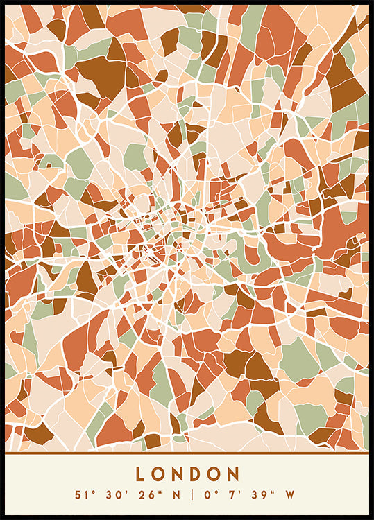 Poster Black Maps Earth Tones 41