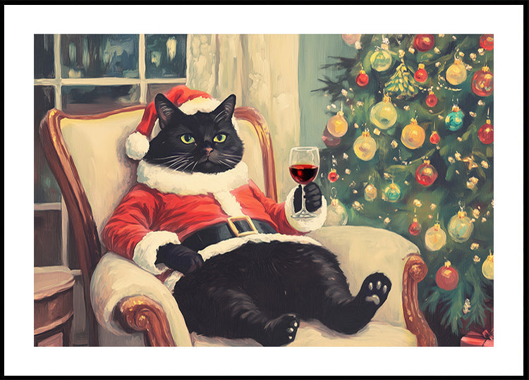Poster di gatto agghiacciante di Natale