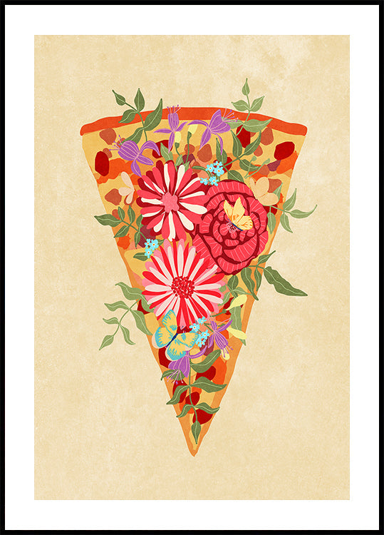 Trancio di pizza ai fiori