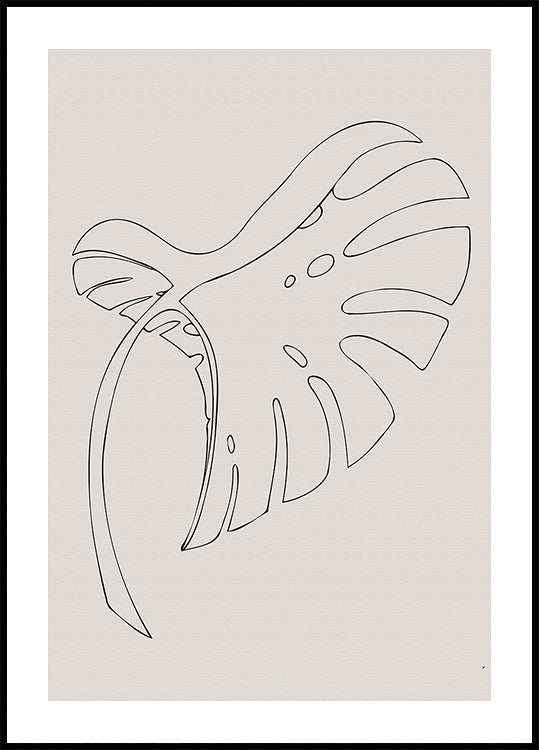 Poster Monstera piegato beige