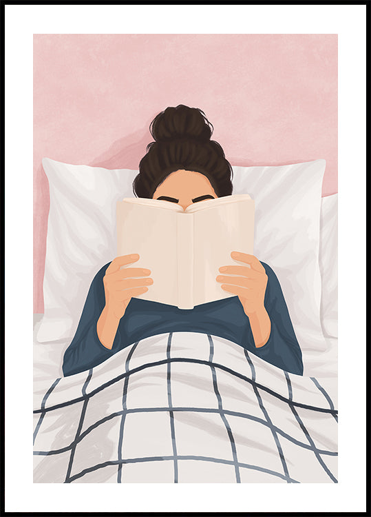 Ragazza che legge il poster di un libro