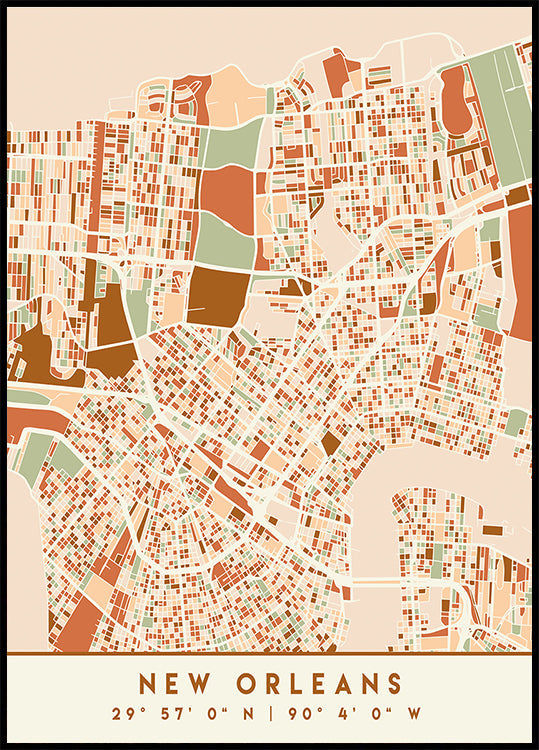 Poster Black Maps Earth Tones 60