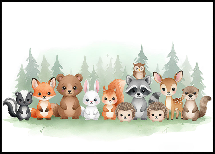 Cute forest animals Plakat
