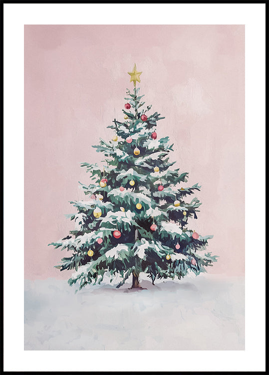 Poster dell'albero di Natale innevato