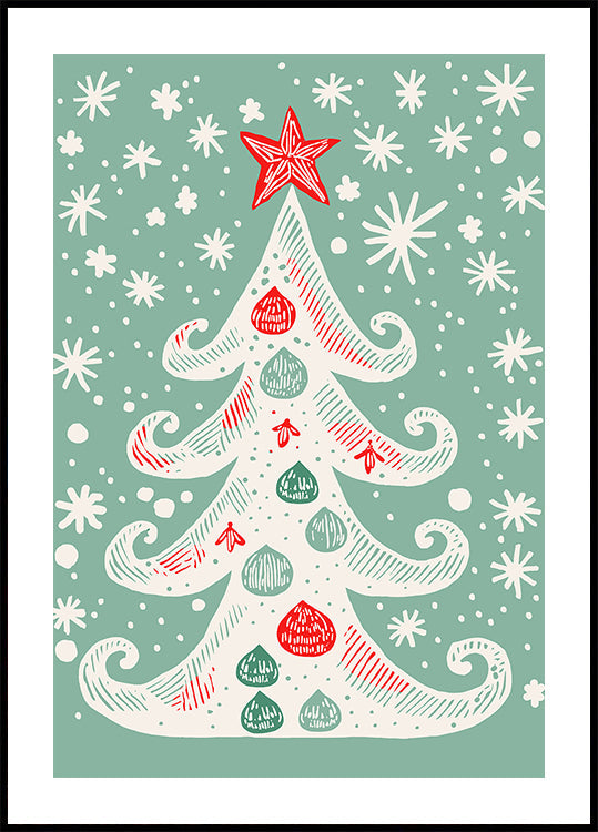 Whimsical Holiday Tree Plakat
