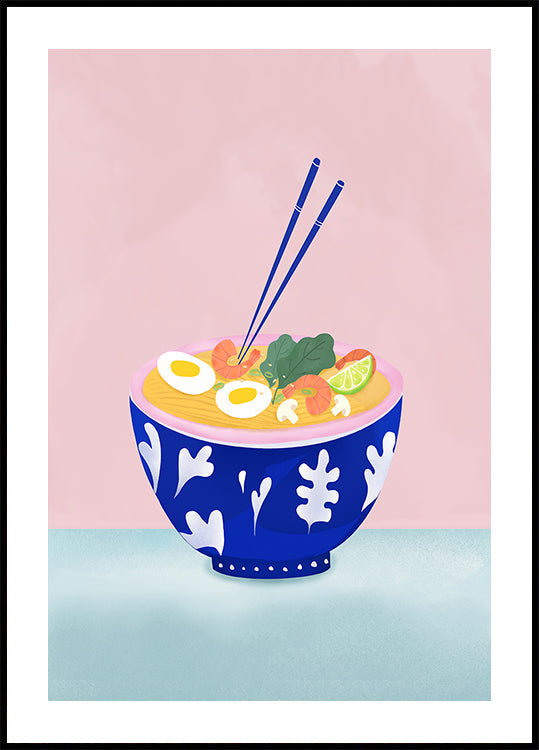 Poster di una ciotola di ramen