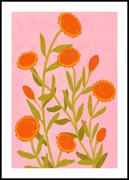 Poster di vivaci fiori d'arancio
