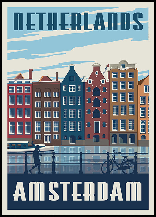Poster di stampa di viaggio di Amsterdam