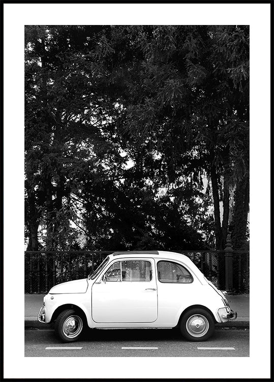 Poster in bianco e nero di mini auto