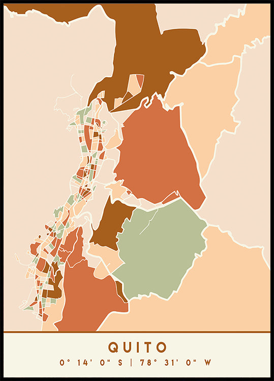 Poster Black Maps Earth Tones 70