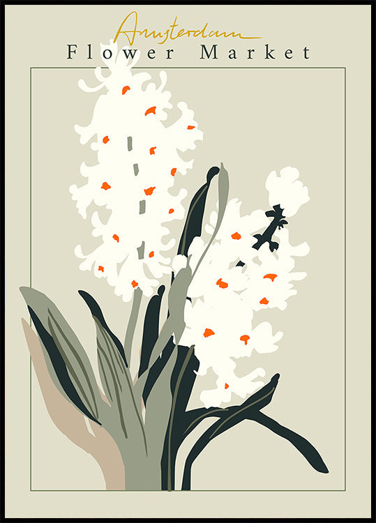 Poster del giacinto del mercato dei fiori di Amsterdam