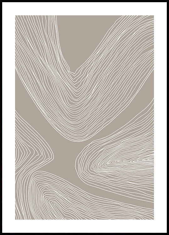Poster artistico con linee di contorni fluidi