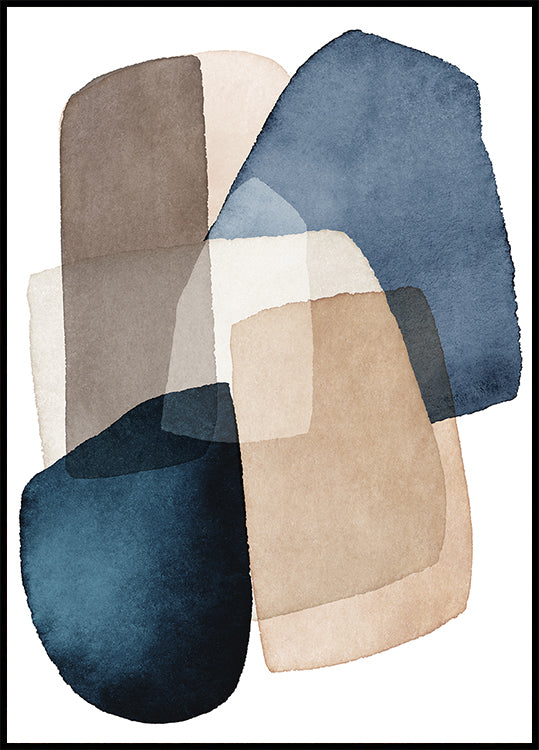 Poster di blocchi blu marroni