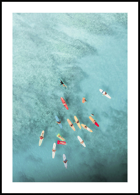 Poster di surfisti in mare