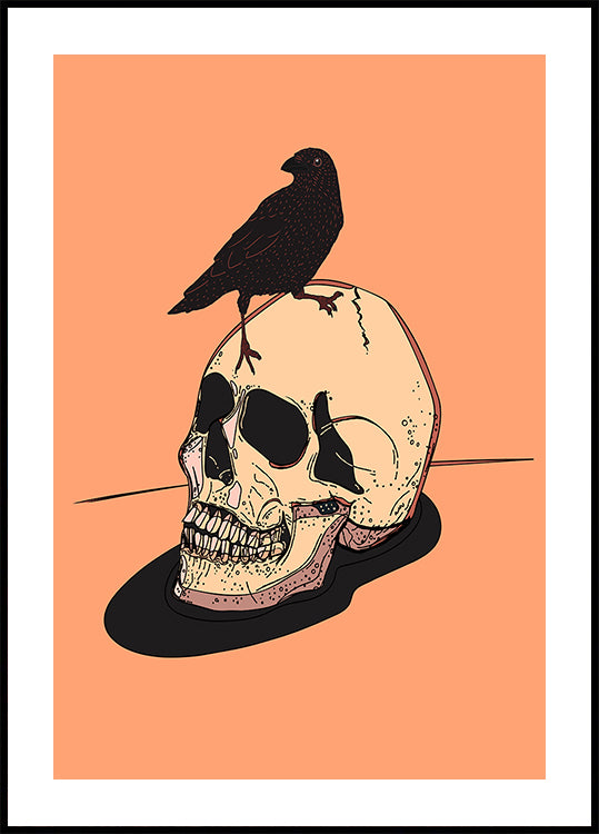 Poster di teschio e corvo