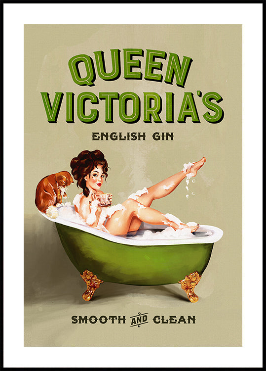 Ragazza pinup del bagno di gin inglese della regina Vittoria
