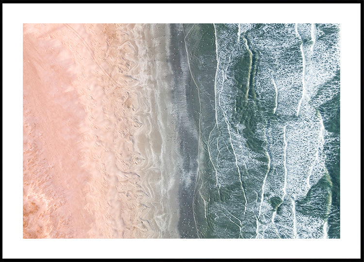 Poster costiero rosa e blu