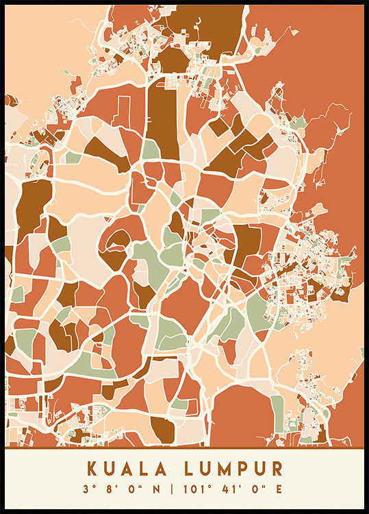 Poster Black Maps Earth Tones 37