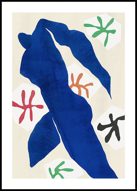 Manifesto astratto della figura blu