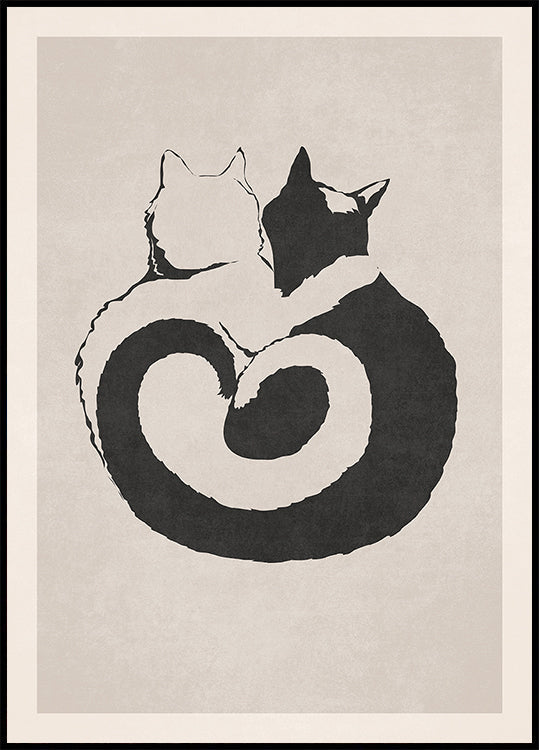 Poster felino Yin Yang