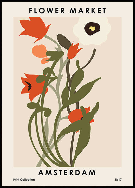 Poster del mercato dei fiori di Amsterdam