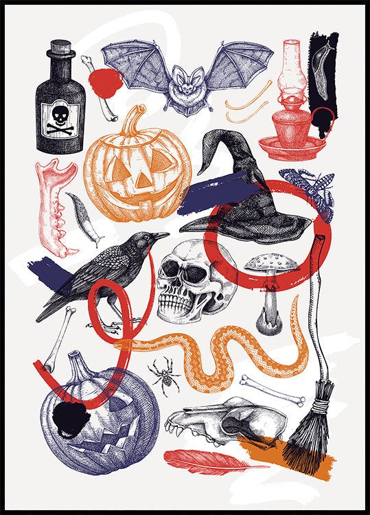 Poster artistico di collage di Halloween
