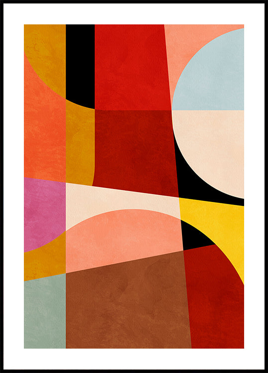 Poster Bauhaus Geometry2 dai colori caldi