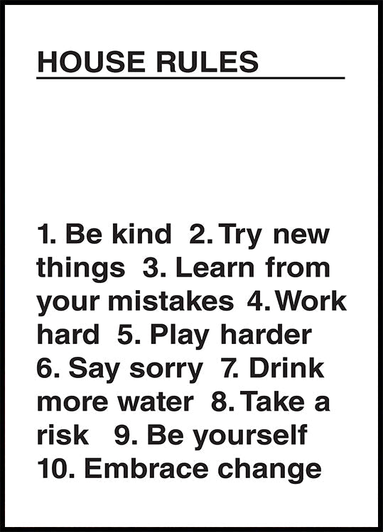 Poster delle regole della casa