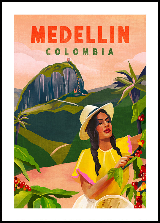 Poster di viaggio di Medellin Colombia