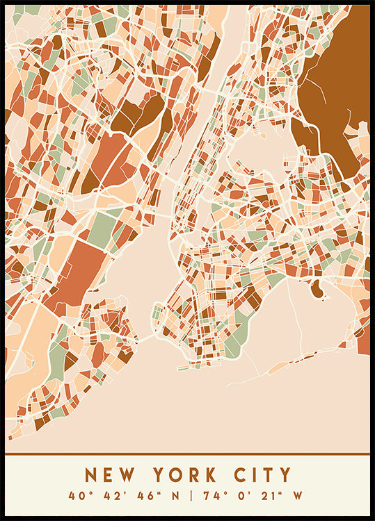 Poster Black Maps Earth Tones 61