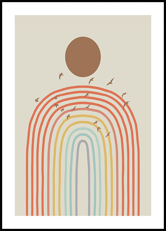 Arcobaleno stilizzato con colori pastello a strati (NUOVO)