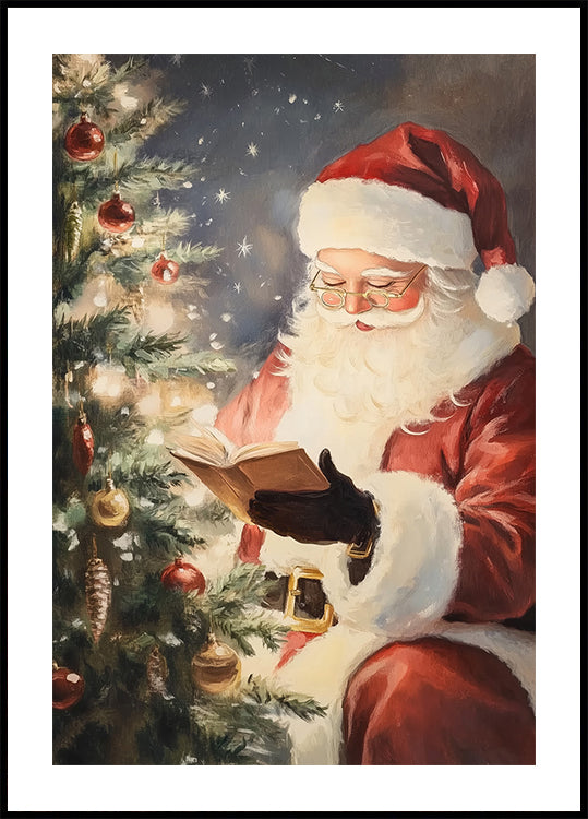 Poster di Babbo Natale che legge n.2