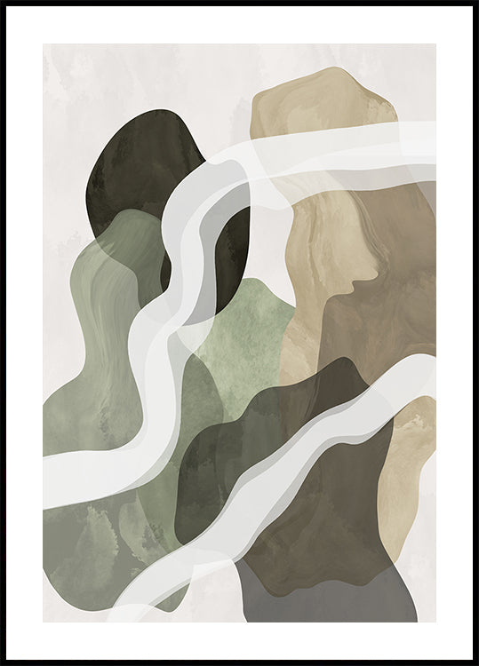 Poster di forme verdi astratte