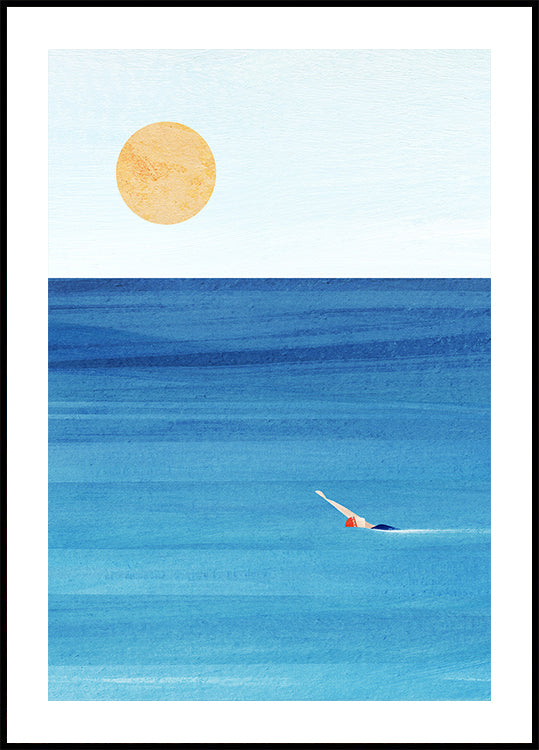 Poster di nuoto in mare