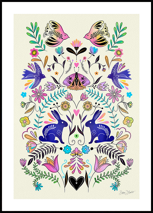 Poster colorato di illustrazione di arte popolare