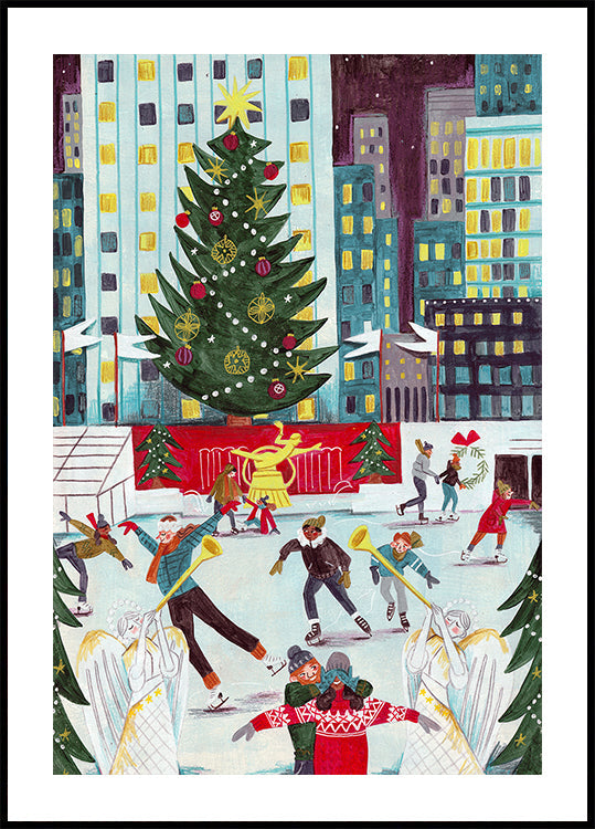 Pattinaggio sul ghiaccio al Rockefeller Center Poster
