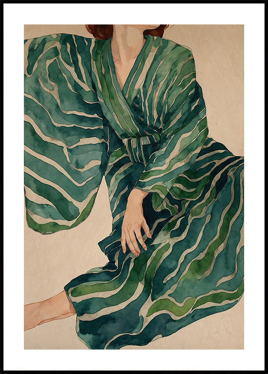 Flusso di kimono verde