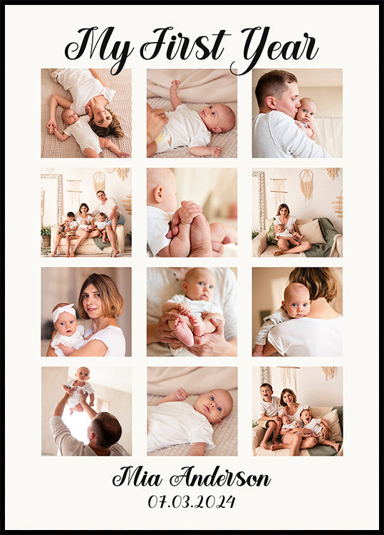 Poster con collage di foto del mio primo anno