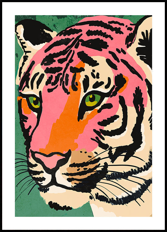 Poster con lo sguardo vibrante della tigre
