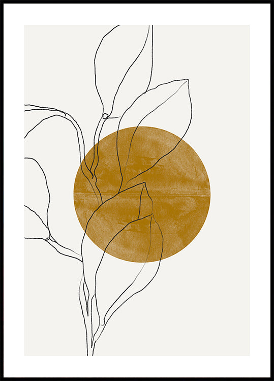 Poster di armonia di foglie di linea