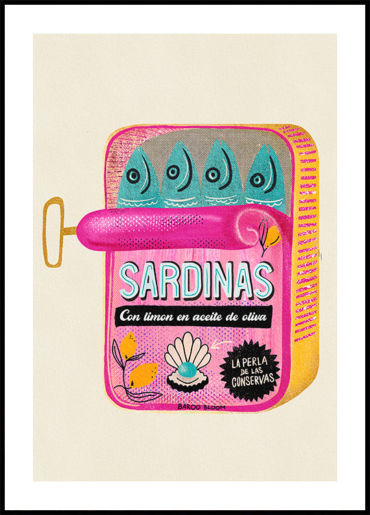 Poster di lattina di sardine