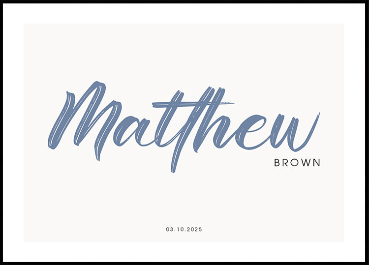 Poster minimalista personalizzato con nome del bambino